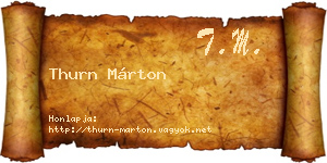 Thurn Márton névjegykártya