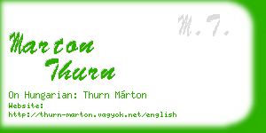 marton thurn business card